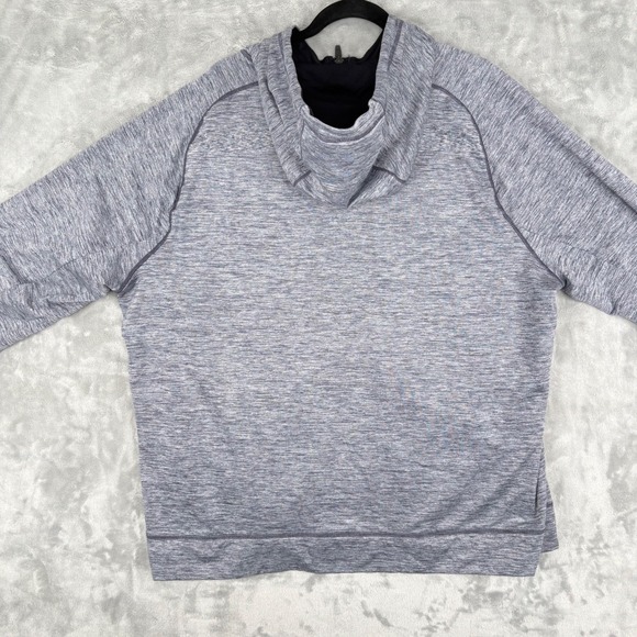 Zella Men Heathered Track Jacket Gray Blue Full Zip Hooded 2XL Polyester Spandex - Picture 13 of 14